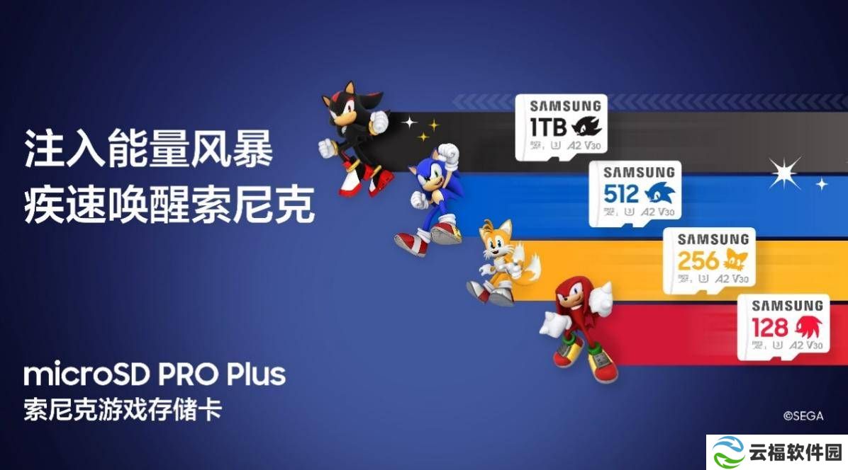 三星携手世嘉，推出限量版索尼克microSD PRO Plus游戏存储卡！